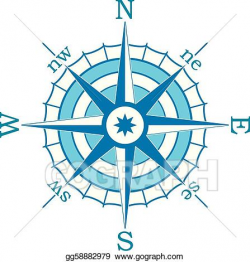 Vector Art - Blue compass . Clipart Drawing gg58882979 - GoGraph