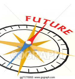 Stock Illustration - Compass with future word. Clipart ...
