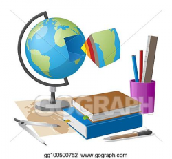 EPS Vector - Geography lesson related elements cartoon globe ...