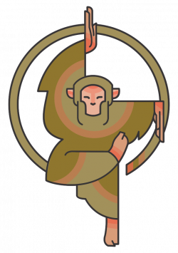 OnlineLabels Clip Art - Stylized Cartoon Monkey
