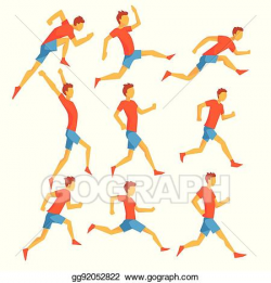 EPS Illustration - Male sportsman running the track with ...