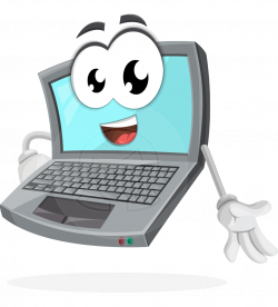 Vector Laptop Cartoon Character - Topper the Friendly Laptop ...