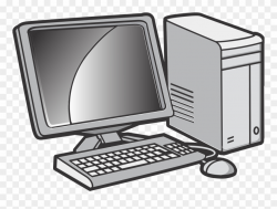 Big Image - Desktop Computer Png Black And White Clipart ...