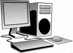 Desktop Computer Clipart Black And White - Desk Ideas