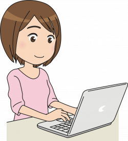 Clipart - Female Computer User (#2)