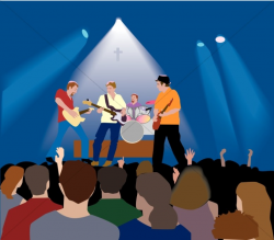 Christian Rock Concert with Lighting | Church Music Clipart