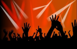Free Concert Crowds Raising Hands Silhouettes Clipart and ...