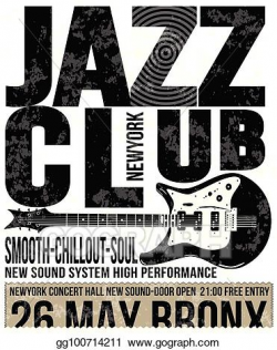 Vector Illustration - Jazz club concert music poster design ...