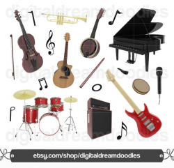 Instrument Clipart, Orchestra Clip Art, Musical Concert Image, Music  Symphony Graphic, Saxophone, Trumpet, Piano, Stage Mic Digital Download
