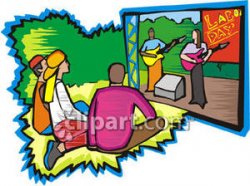 People Watching an Outdoor Concert - Royalty Free Clipart ...