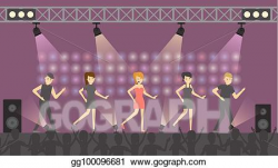 Vector Illustration - People at pop concert. EPS Clipart ...