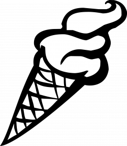 Icecream Cone PNG Black And White Transparent Icecream Cone Black ...