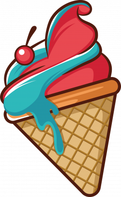 Strawberry ice cream Ice cream cone Clip art - Cartoon ice cream ...