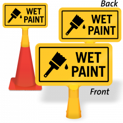 Wet Paint ConeBoss Sign, SKU: CB-1084 - MySafetySign.com