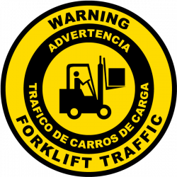 Bilingual Warning Forklift Traffic Floor Sign P4351BI - by ...