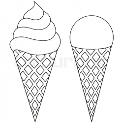 Ice Cream Cone Drawing Black And White at PaintingValley.com ...