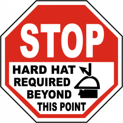 Hard Hat Required Beyond This Sign I4355 - by SafetySign.com