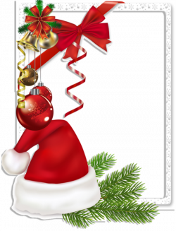 Christmas Transparent Photo Frame with Santa Hat and Bells ...