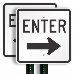 Enter Sign with Right Arrow Symbol | Lasts Over 10 Years, SKU: K-1789