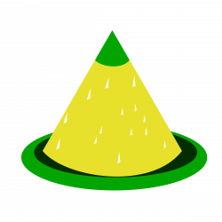 Clipart - cone-shaped yellow rice dish (tumpeng)