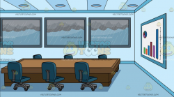 A Meeting Room Overlooking A Stormy Day