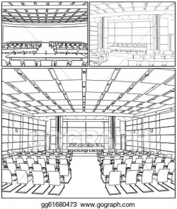 Vector Illustration - Conference hall interior. Stock Clip ...