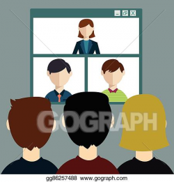 Clip Art Vector - Video conference, online meeting. Stock ...
