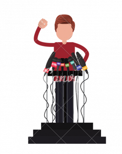 Man on Podium in a Press Conference - Icons by Canva
