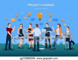 Vector Clipart - Project planning illustration. Vector ...