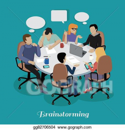 Vector Art - Meeting and discussion briefing. EPS clipart ...