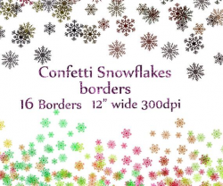 Snowflake confetti clipart: 
