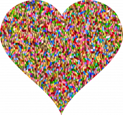 Clipart - Colorful Confetti Heart 2