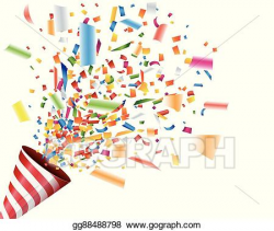 Vector Art - Exploding party popper with confetti. Clipart ...
