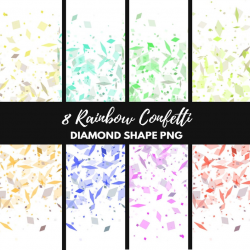 Confetti Clipart, Confetti Border Clip art, Rainbow Diamond Confetti, Png  Overlay, Confetti Overlay, Party Clipart, Party Overlay, Digital