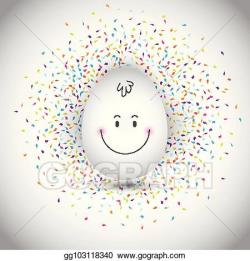 Vector Illustration - Easter egg on confetti background 1402 ...