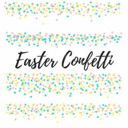 Confetti border clipart - Easter color confetti graphics - border graphics  commercial use