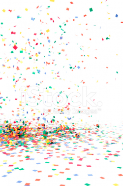 Paper Confetti Falling TO Floor, Isolated on White Stock ...