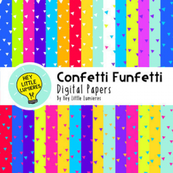 Digital Paper Backgrounds - CONFETTI FUNFETTI Brights