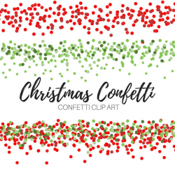 confetti clip art - Christmas clip art - holiday clip art - Commercial Use