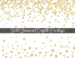 Gold Diamond Confetti Overlays Clip Art