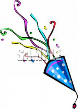 A Party Hat with Confetti - Clipart