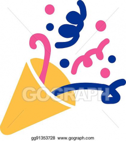 Vector Illustration - Party horn symbol confetti. Stock Clip ...