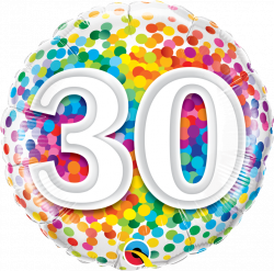 Rainbow Confetti 30th Birthday Balloon | Party Fever | Party Fever