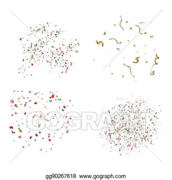Vector Art - Falling tiny colorful bright confetti pieces on ...