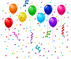 Confetti and Balloons PNG Clip Art Image | Gallery Yopriceville ...