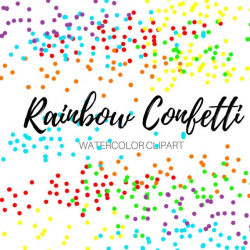 Rainbow Confetti clipart - sprinkle clipart - confetti - circle clipart -  digital confetti - commercial use
