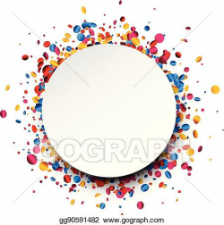 EPS Vector - Round background with colorful confetti. Stock ...