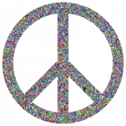 Clipart - Prismatic Psychedelic Confetti Peace Sign