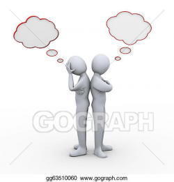 Stock Illustration - 3d conflict people standing back to ...