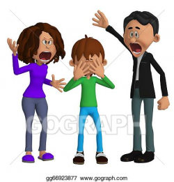 Clipart - Parents angry with a child. Stock Illustration ...